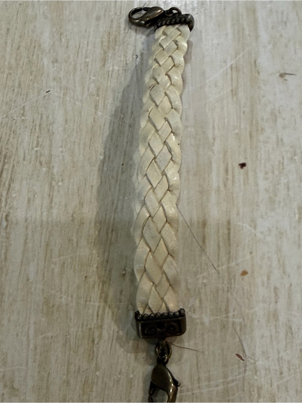 Lenny and Eva Ivory Leather Sentiment Bracelet